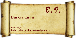 Baron Imre névjegykártya